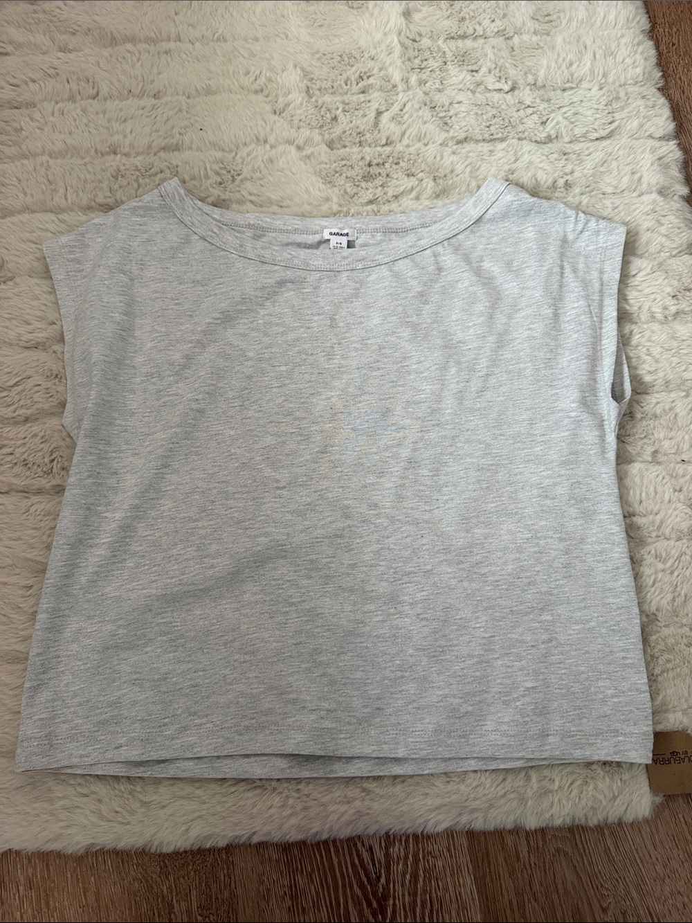 Garage Light Gray Sleeveless Scoop Neck Tank